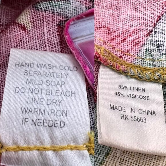 For Cynthia Womens Linen Dress Size Petite Large Hawaiian Tropical Floral Print - Picture 11 of 15